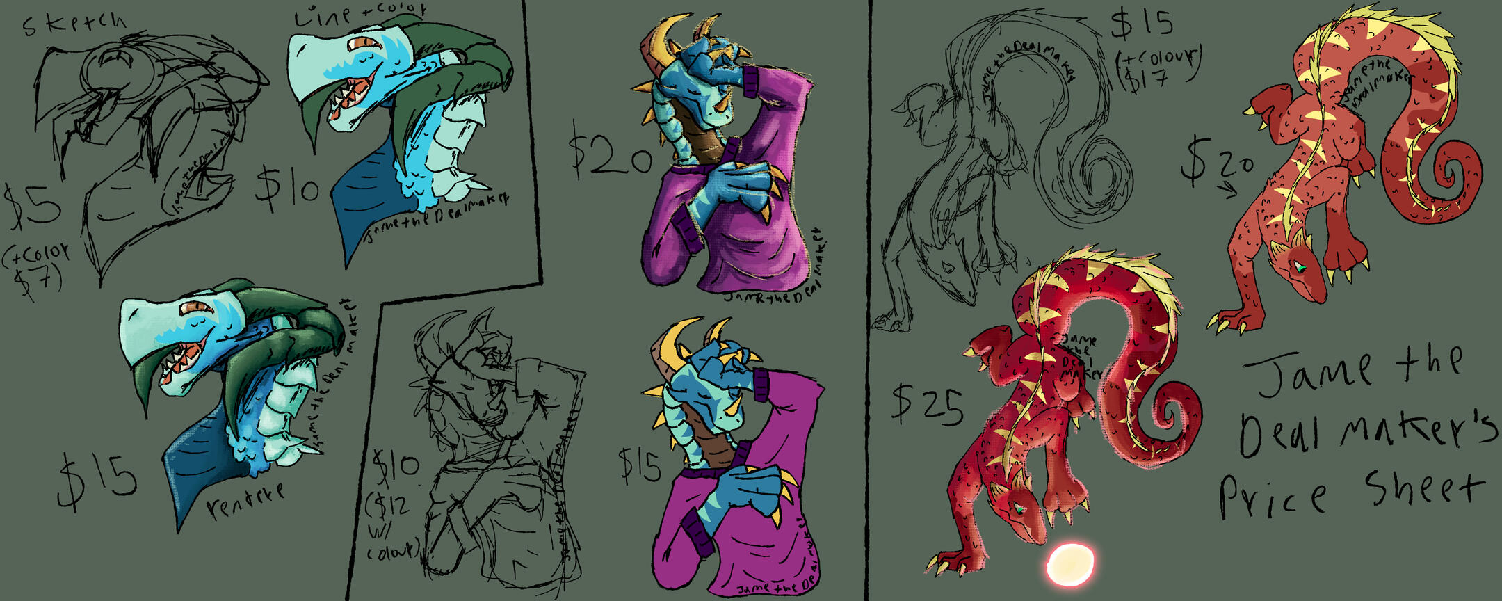 A series of 9 images, 3 per size stated above with corresponding price next to each. It is oddly cropped due to limitation of the site building platform. to see it in all of its glory please cheak out of of Jame's social media.